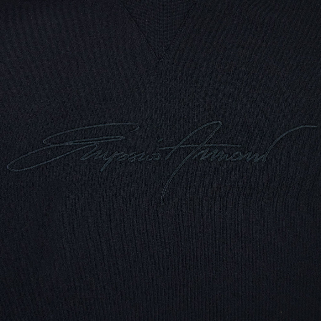 Emporio Armani Embroidered Signature Logo Sweatshirt Black 999