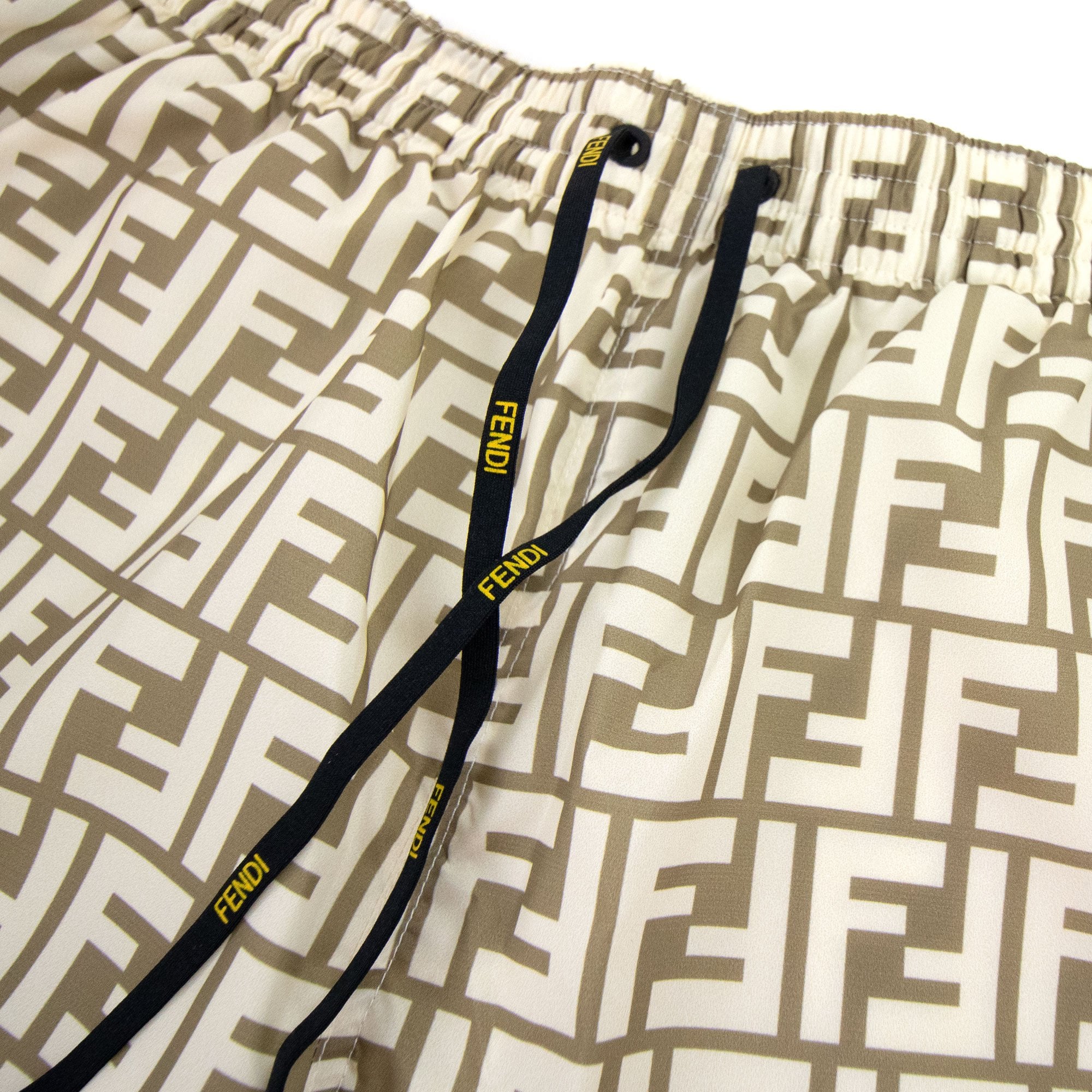Fendi Ff Motif Swim Shorts Beige