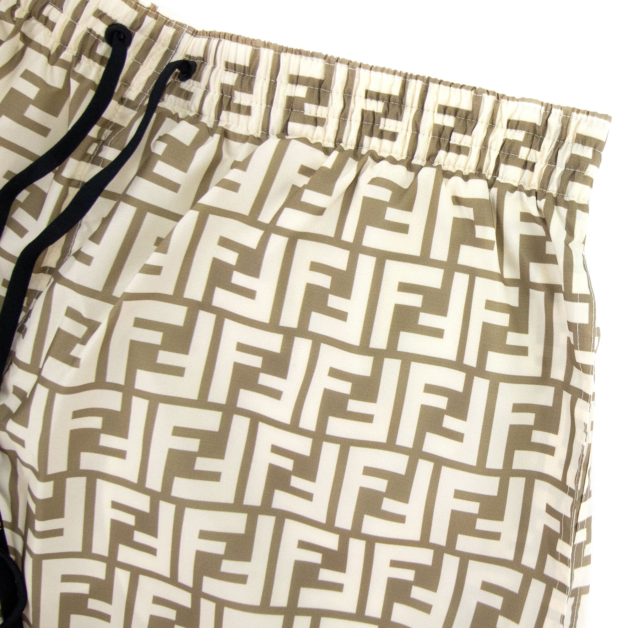 Fendi Ff Motif Swim Shorts Beige