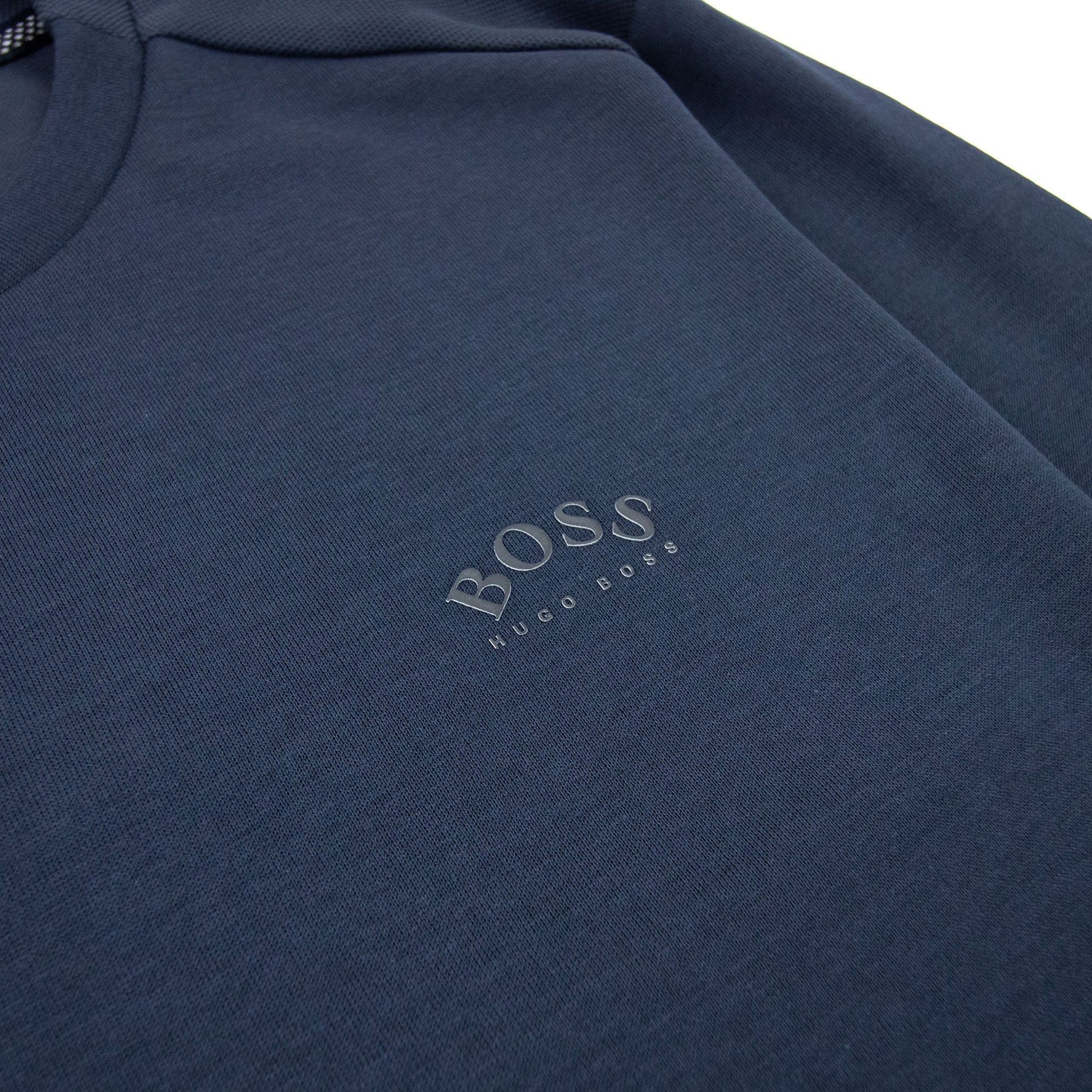 Hugo Boss Curved Logo Crewneck Sweat Navy 410