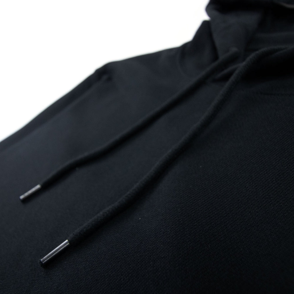CP Company Diagonal Raised Fleece Garment Dyed Lens Hoodie Black 999