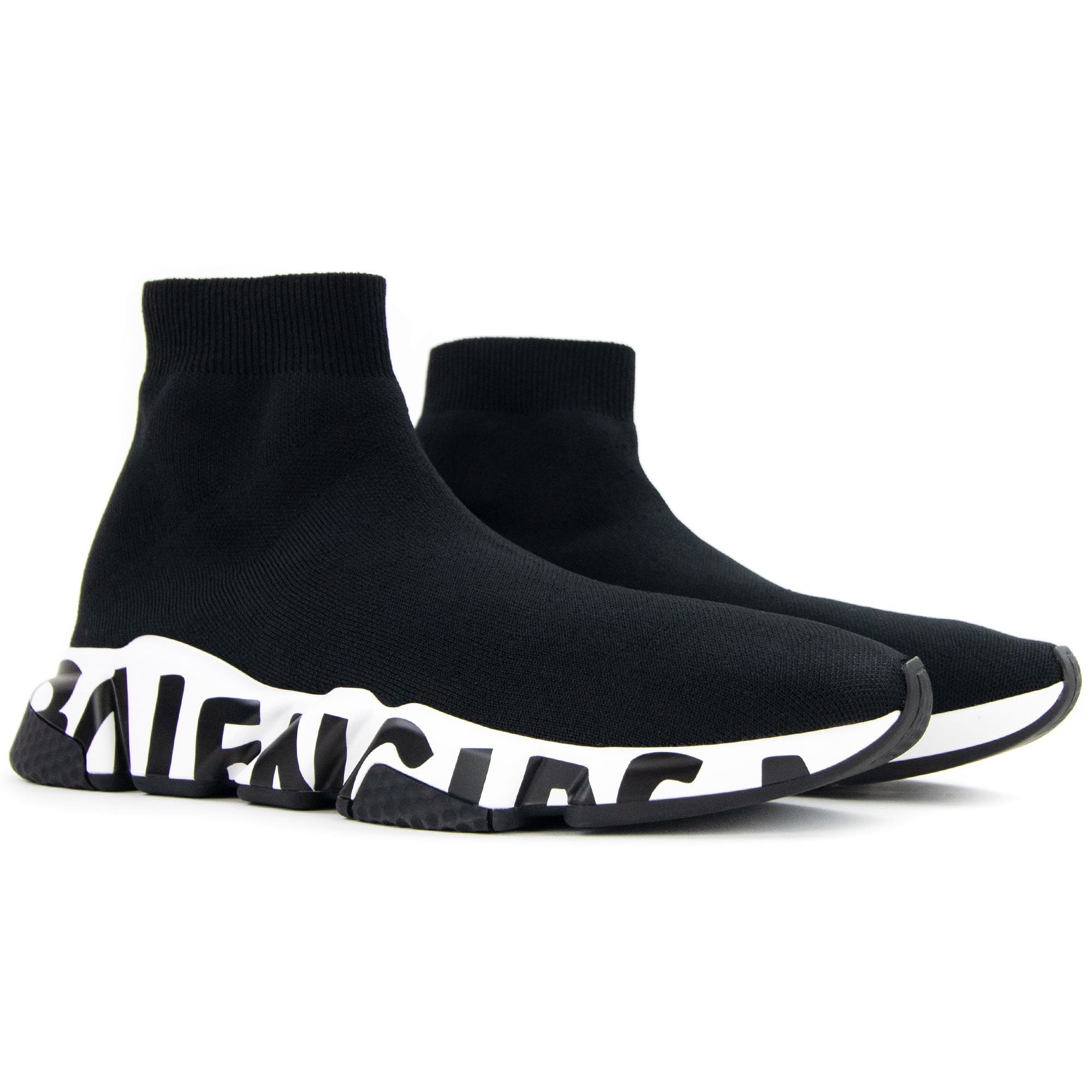 Balenciaga Speed Graffiti Trainers Black/white – Onu