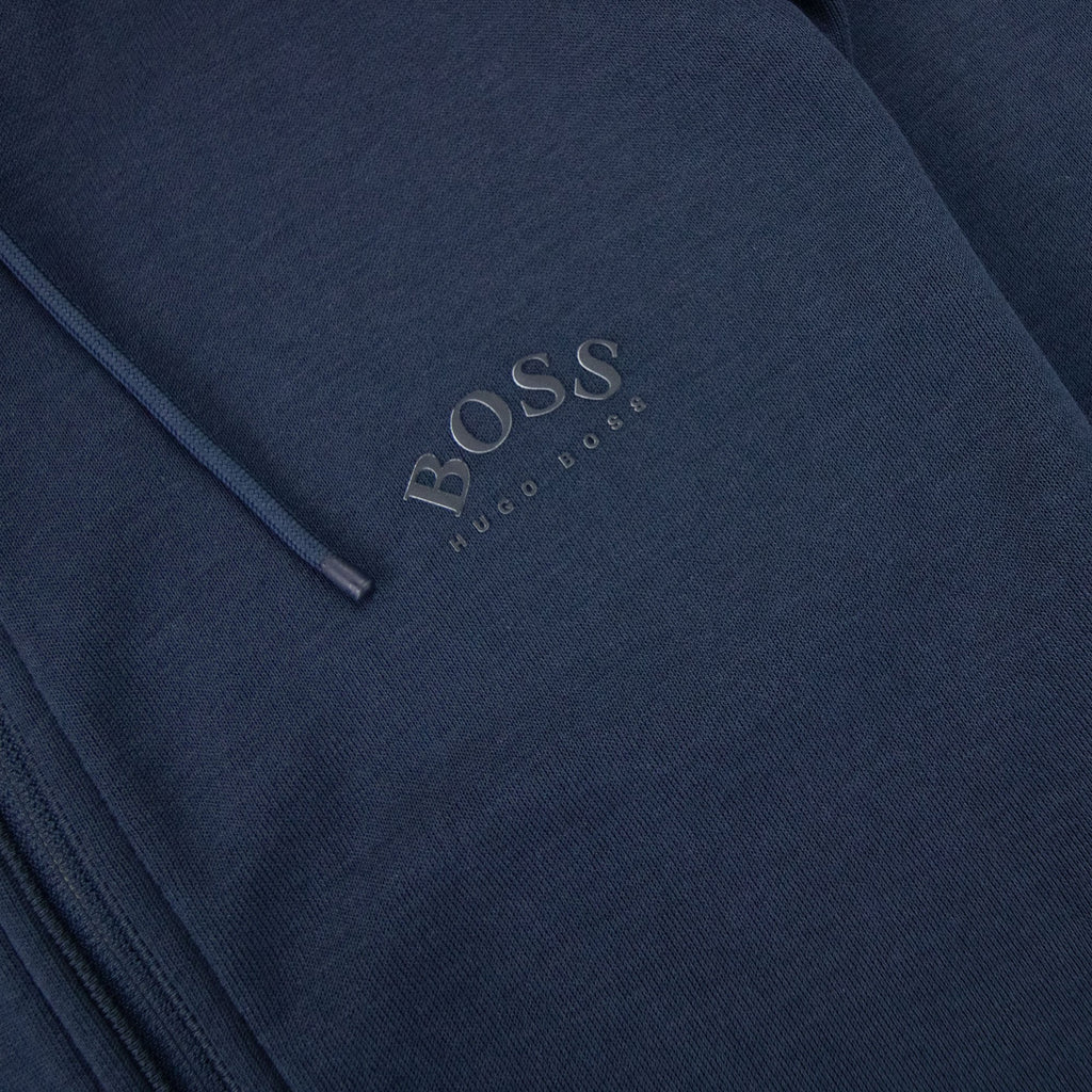Hugo Boss Saggy Curved Logo Zip Up Sweatshirt Navy 410