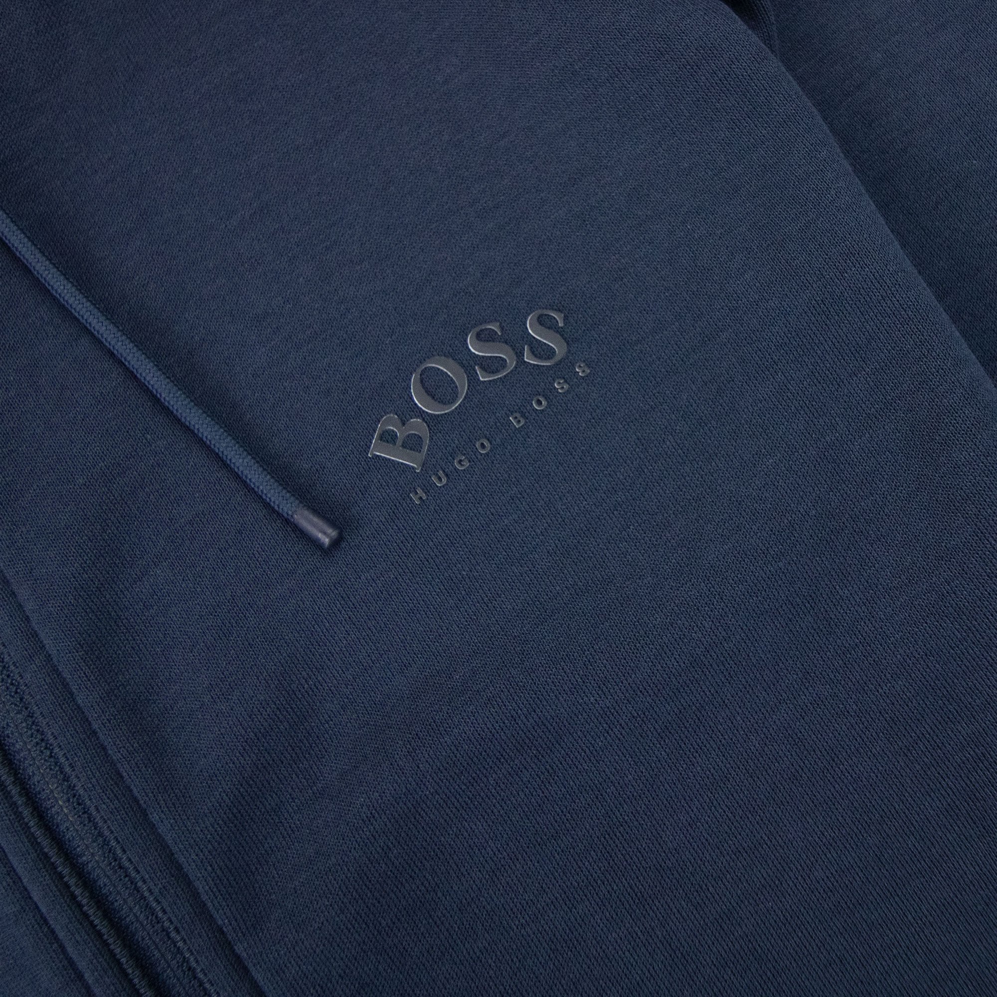 Hugo Boss Saggy Curved Logo Zip Up Sweatshirt Navy 410