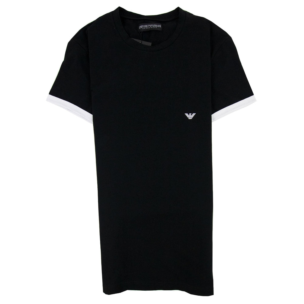 Emporio Armani Logo Side Stripe T Shirt Black