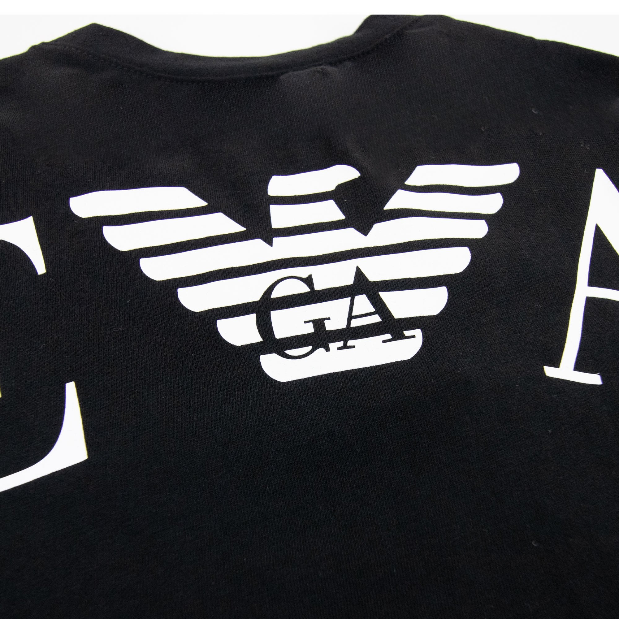 Emporio Armani Logo Side Stripe T Shirt Black