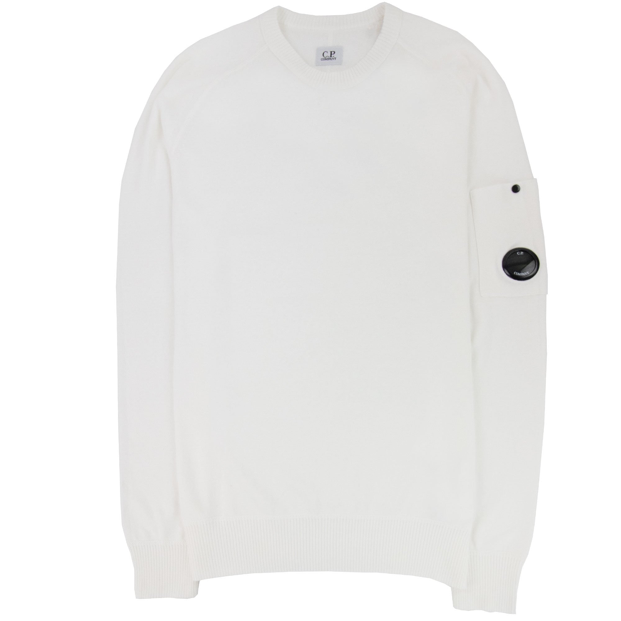 CP Company Sea Island Medium Lens Sweater White 103