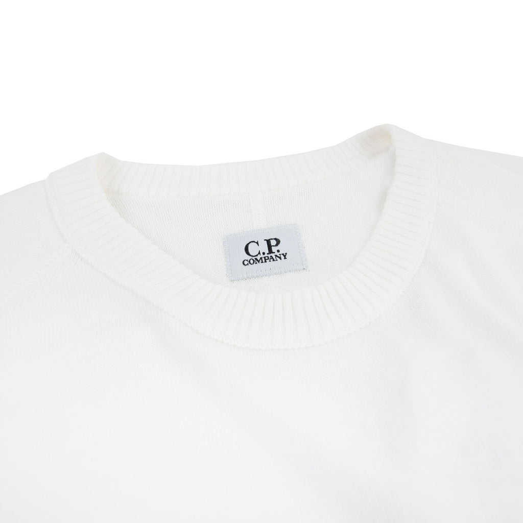 CP Company Sea Island Medium Lens Sweater White 103