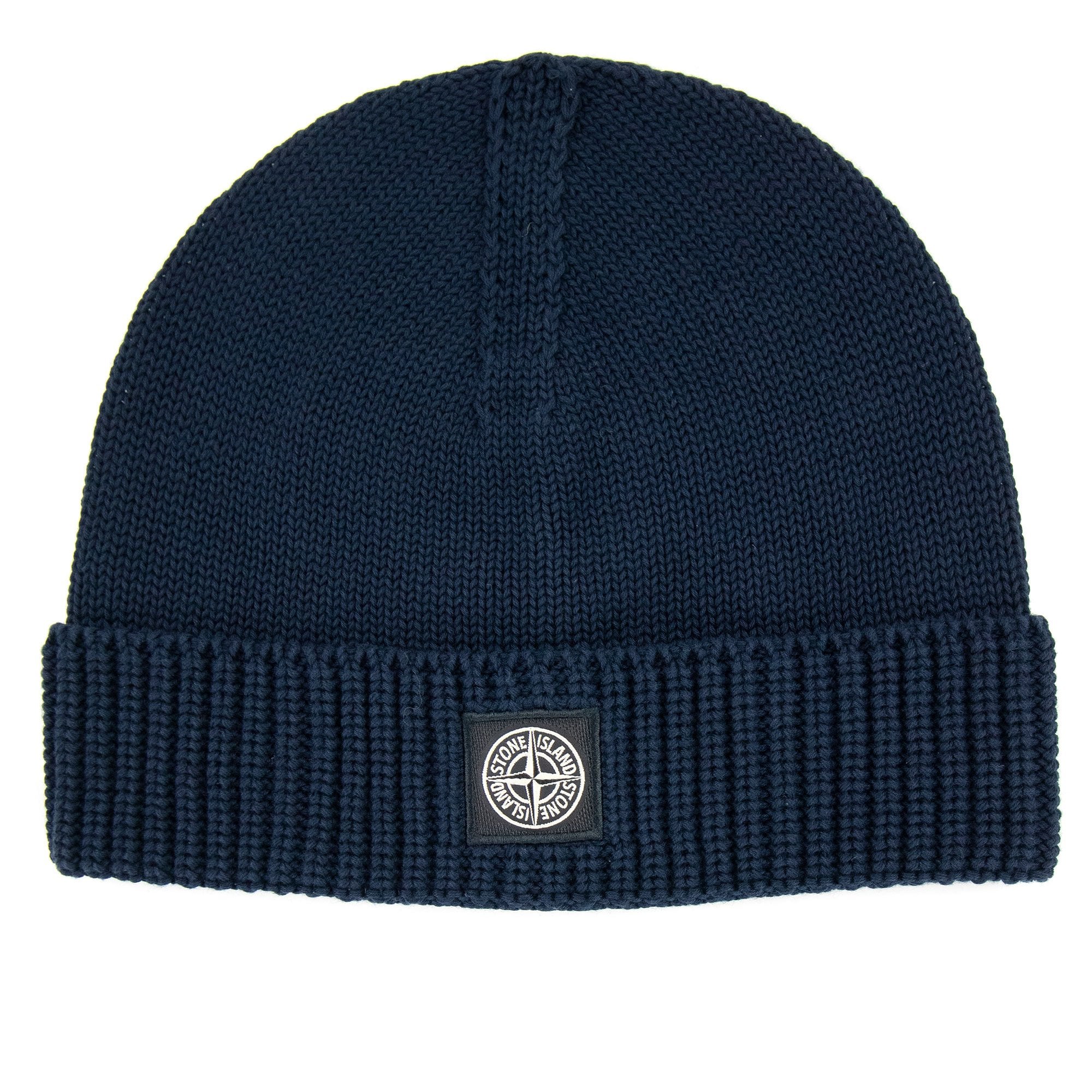 Stone Island Junior N01a7 Knit Patch Logo Beanie Navy V0020