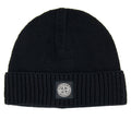 Stone Island Junior N01a7 Knit Patch Logo Beanie Black V0029
