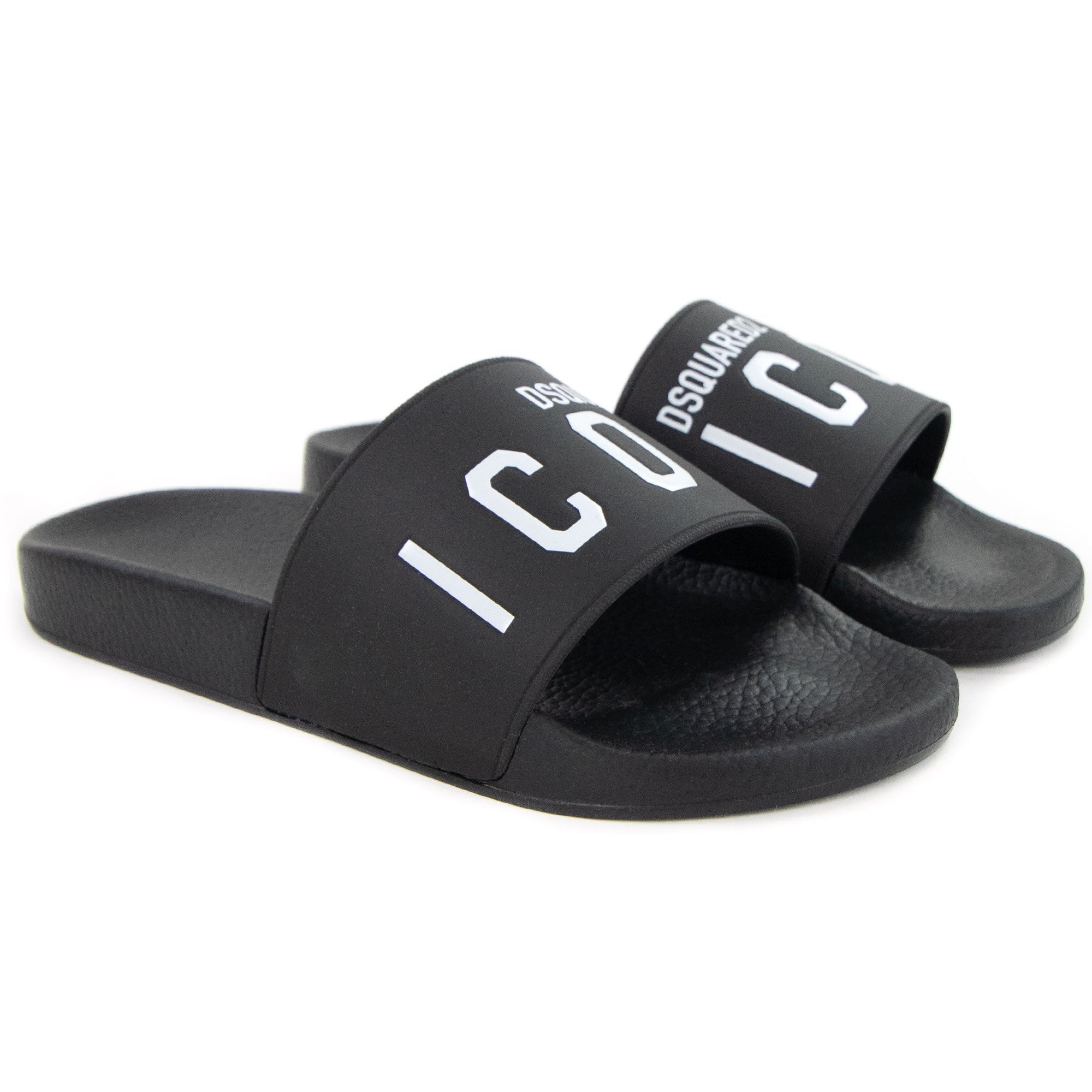 Dsquared2 Be Icon Rubber Sliders Black