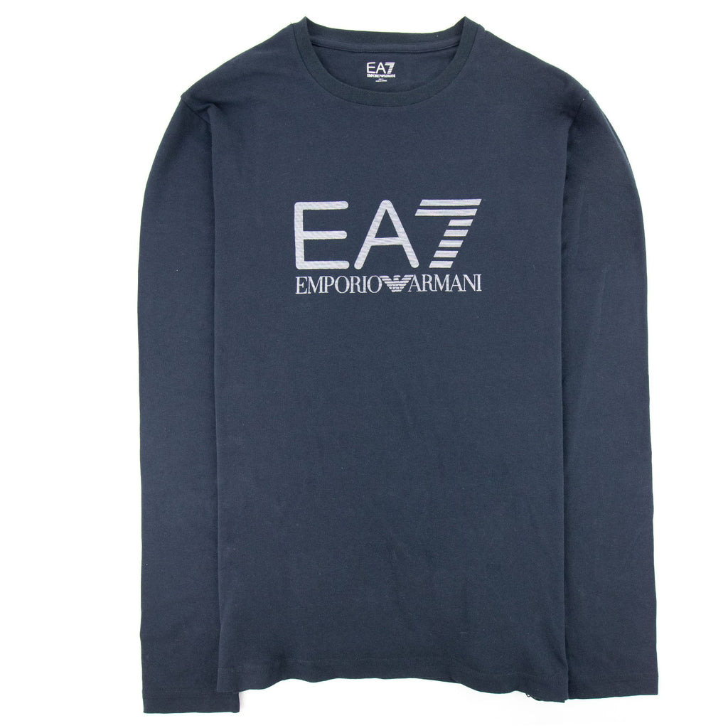 Ea7 Silver Large Logo Long Sleeve T-shirt Darkslate