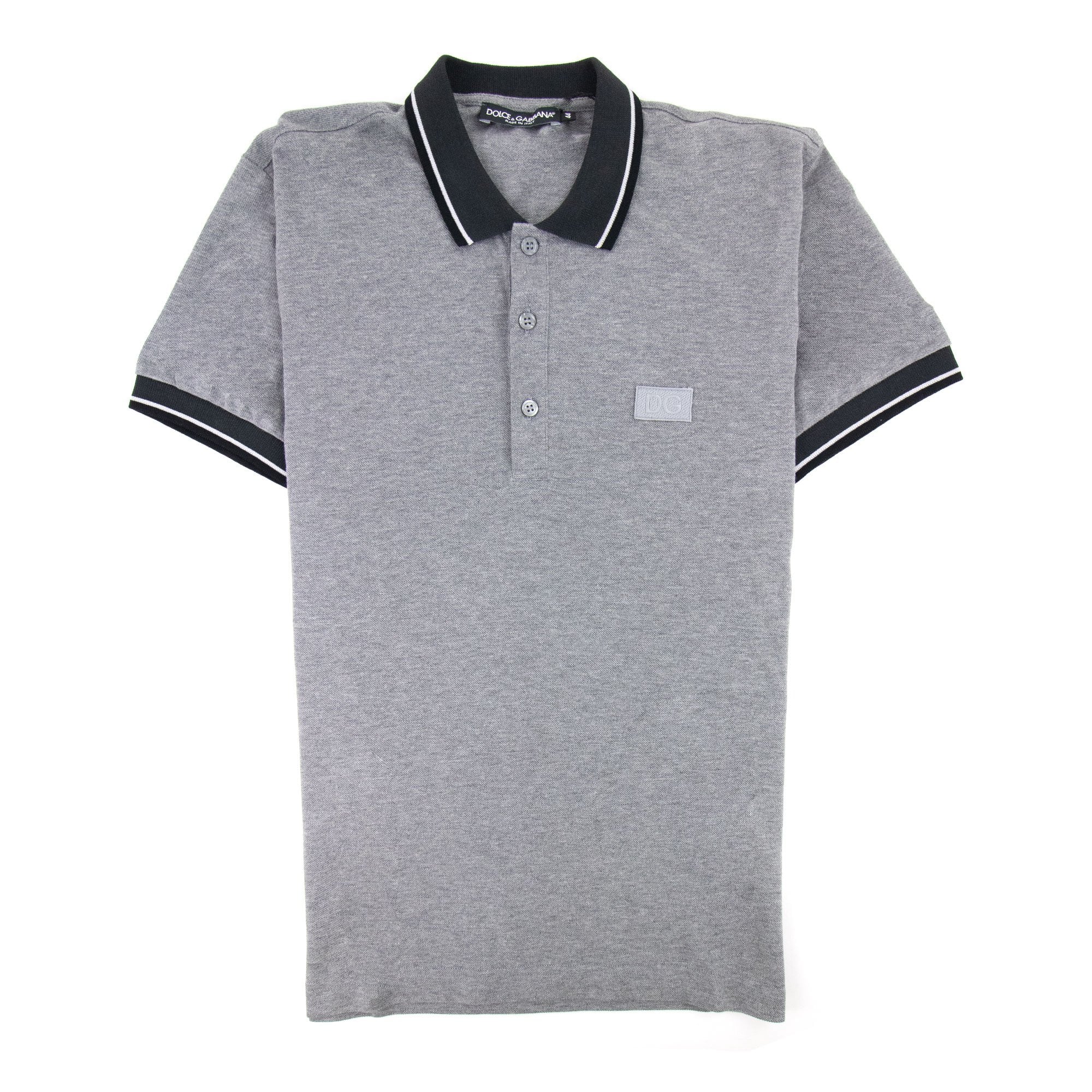 Dolce & Gabbana Chest Logo Short Sleeve Polo Grey