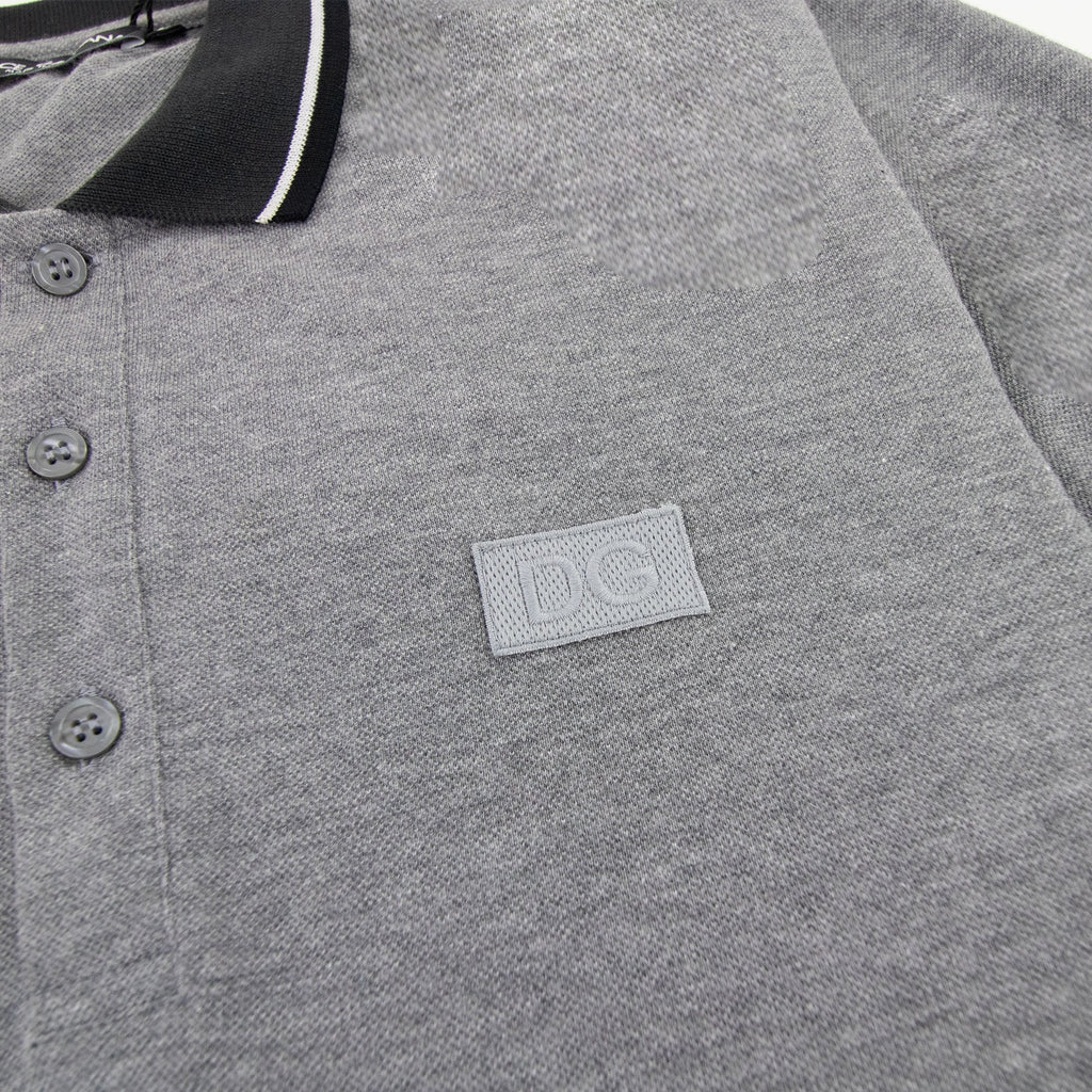 Dolce & Gabbana Chest Logo Short Sleeve Polo Grey