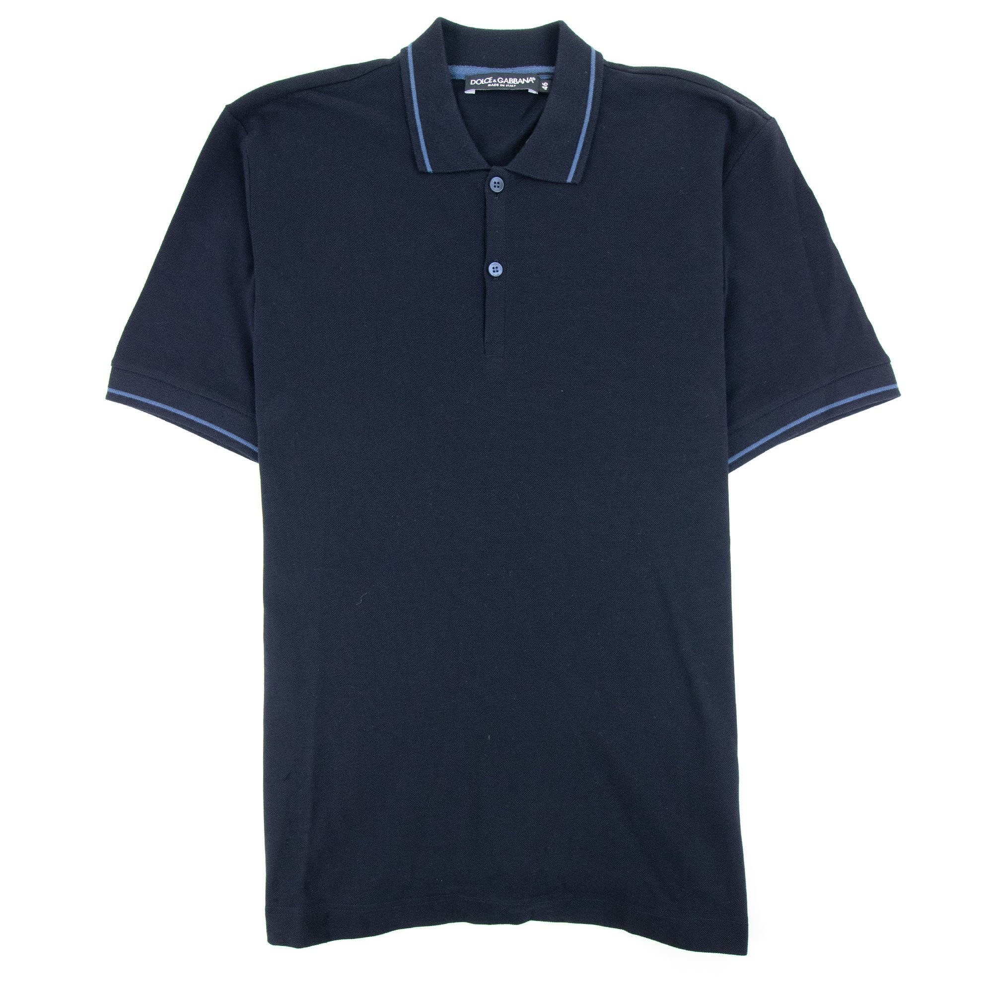 Dolce & Gabbana Short Sleeve Polo Shirts Navy