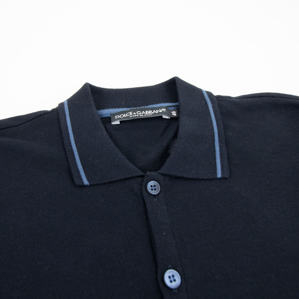 Dolce & Gabbana Short Sleeve Polo Shirts Navy