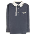 Armani Junior Eagle Logo L/s Polo Shirt Navy