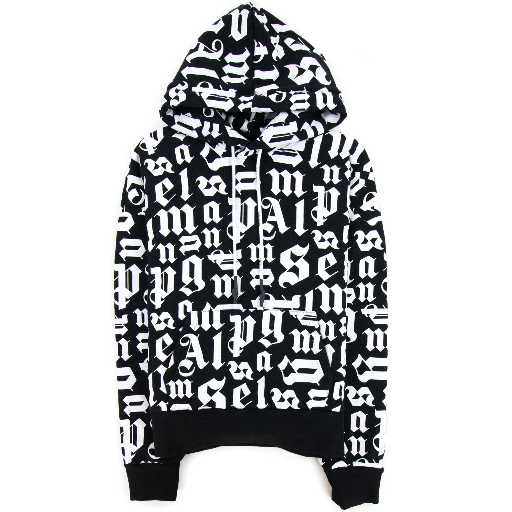 Palm Angels Broken Monogram Hoody Black