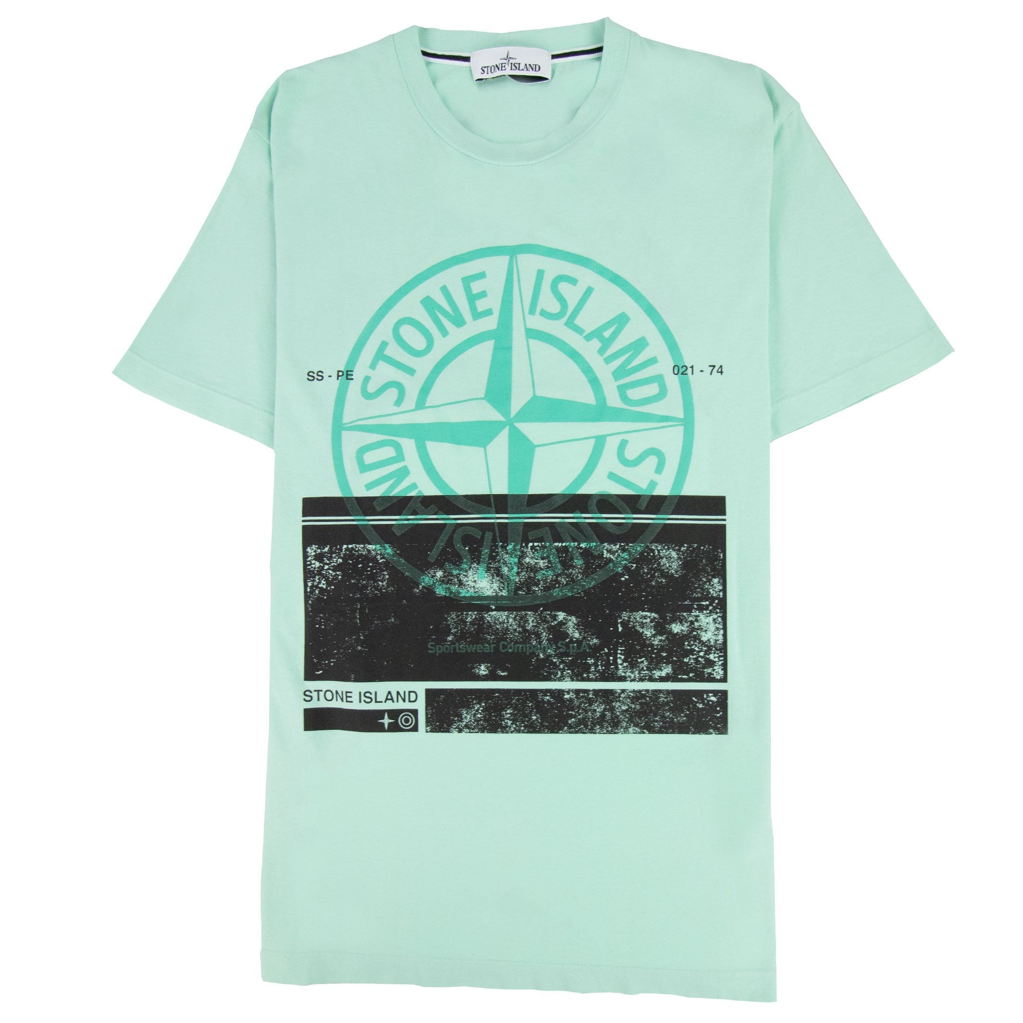 Stone Island Block One T Shirt Mint Green V0044