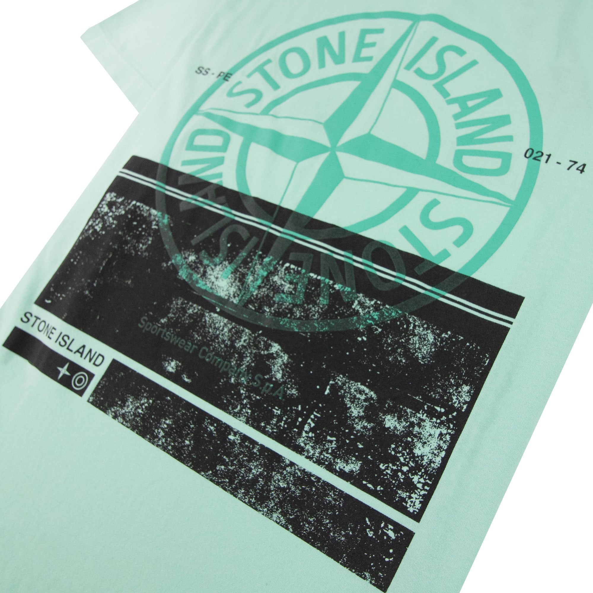 Stone Island Block One T Shirt Mint Green V0044