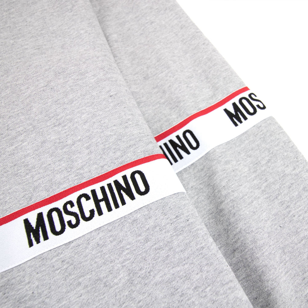 Moschino Underwear Tape Logo Lounge Hooded Sweatshirt Grey 0489