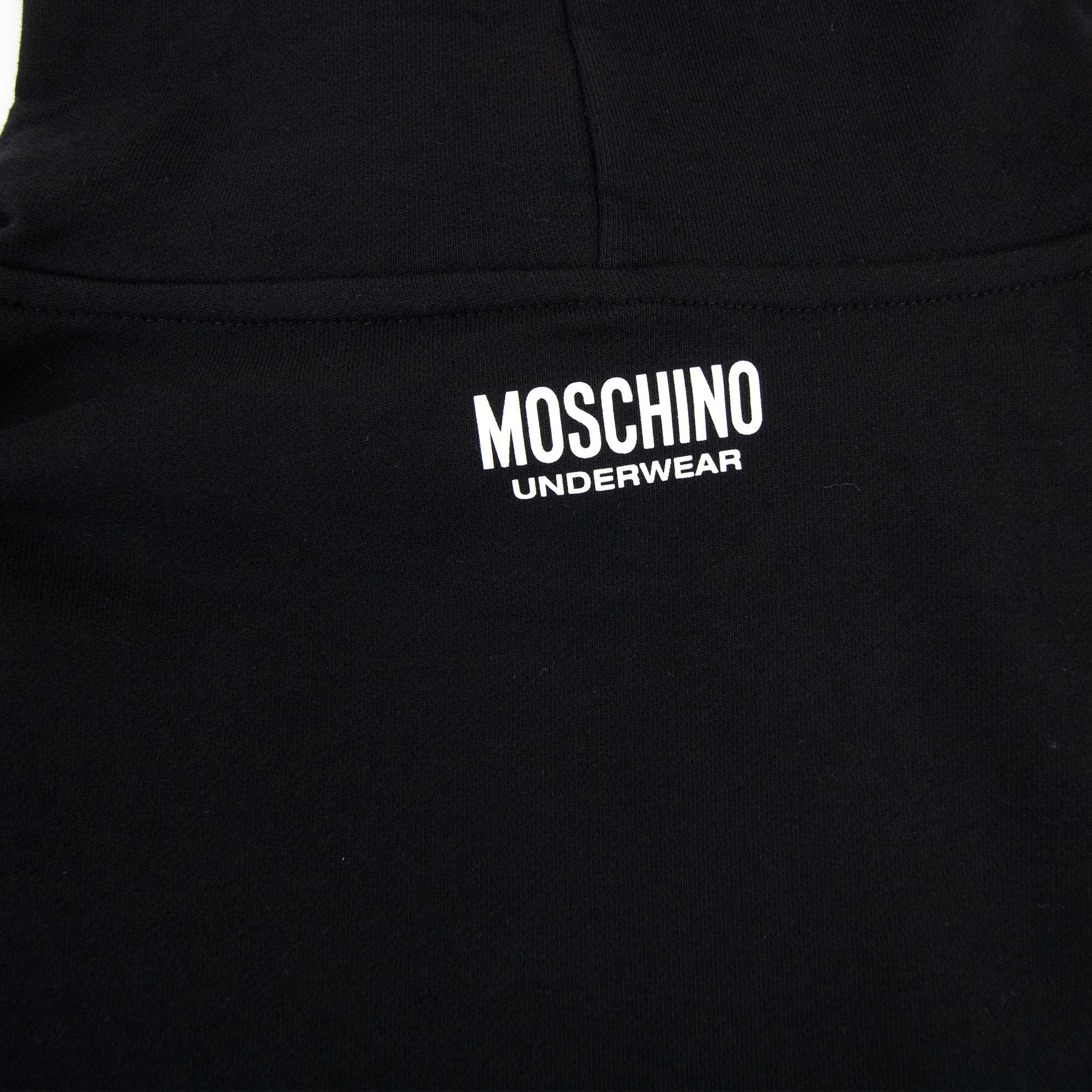 Moschino Underwear Tape Logo Lounge Hooded Sweatshirt Black 0555