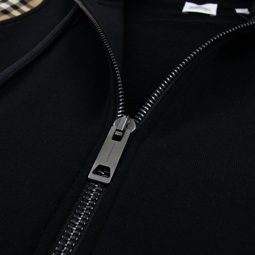 Burberry Vintage Check Panel Cotton Hooded Top Black