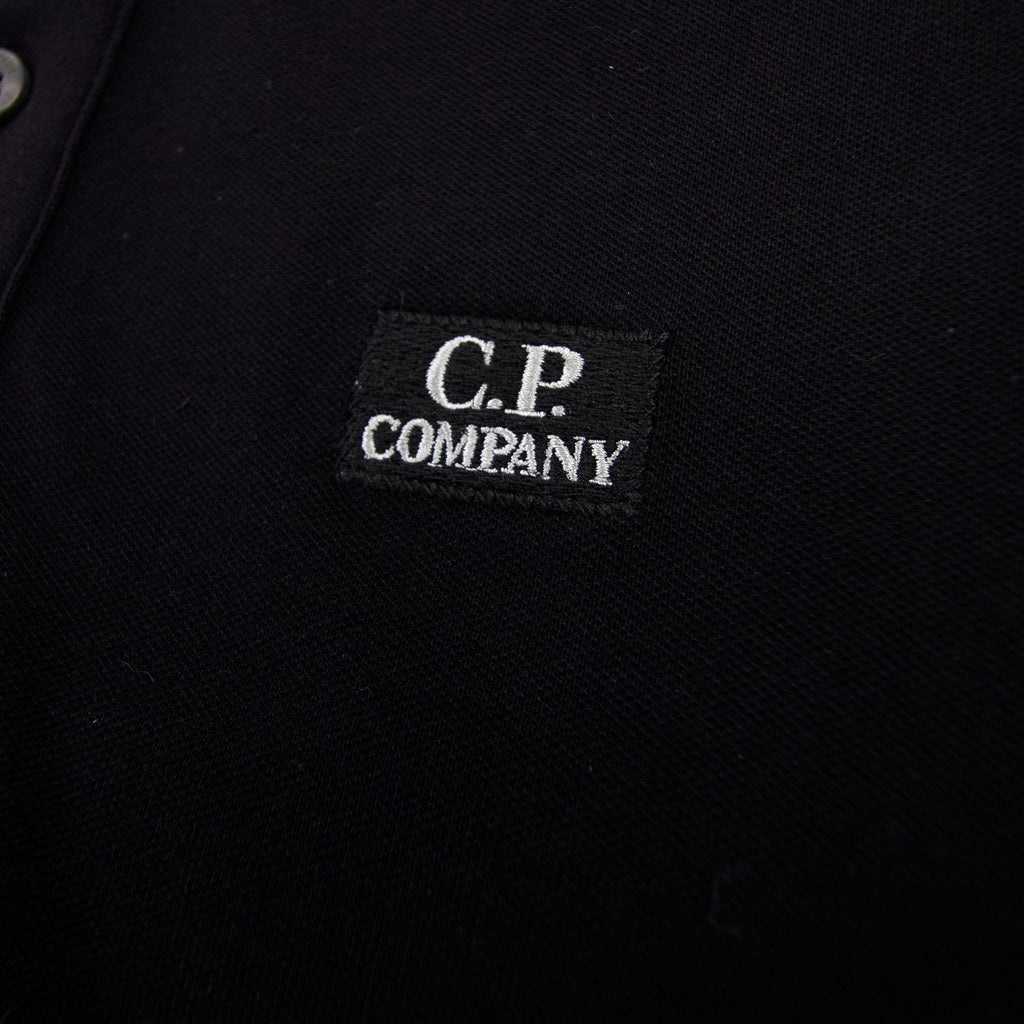 Cp Company Polo Long Sleeve Stretch Piquet Black 999