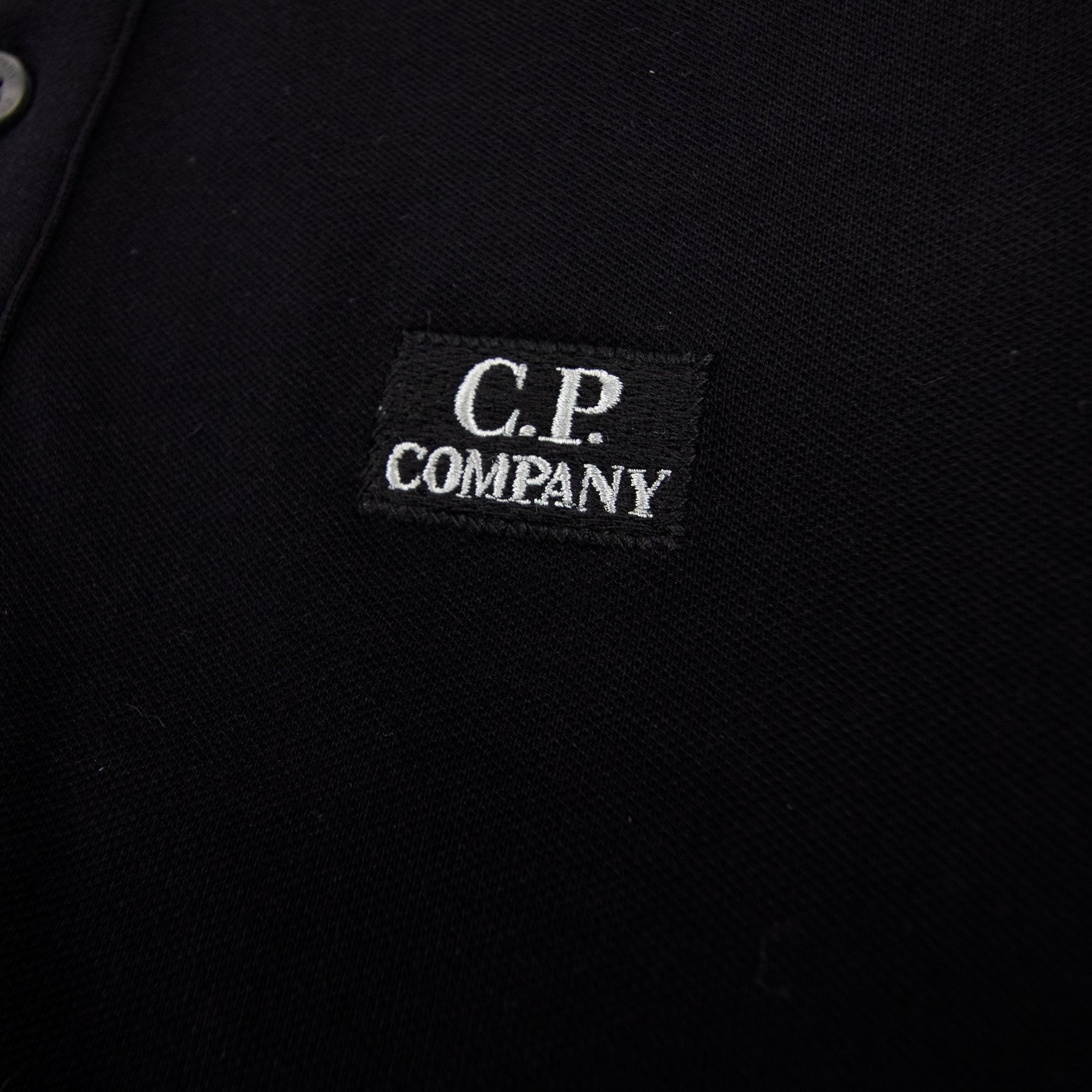 Cp Company Polo Long Sleeve Stretch Piquet Black 999