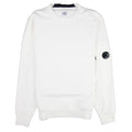 Cp Company Diagonal Raised Fleece Lens Crew Sweatshirt White 103