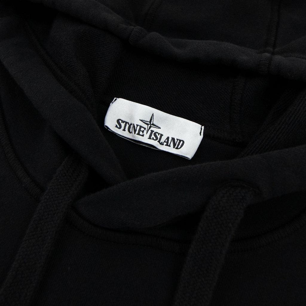 Stone Island 65894 Stencil Hoodied Sweatshirt Black V0029