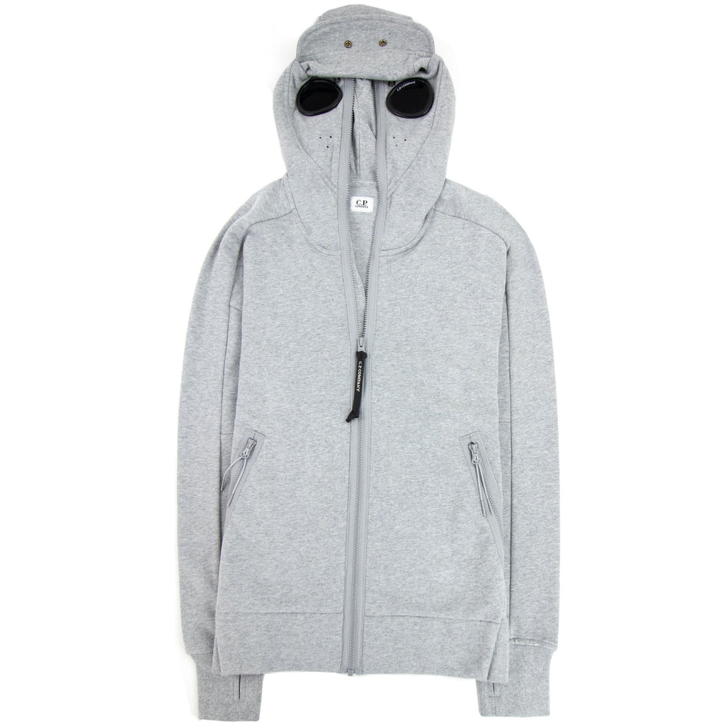 CP Company Front Goggle Diagonal Fleece Hoody Grey M93
