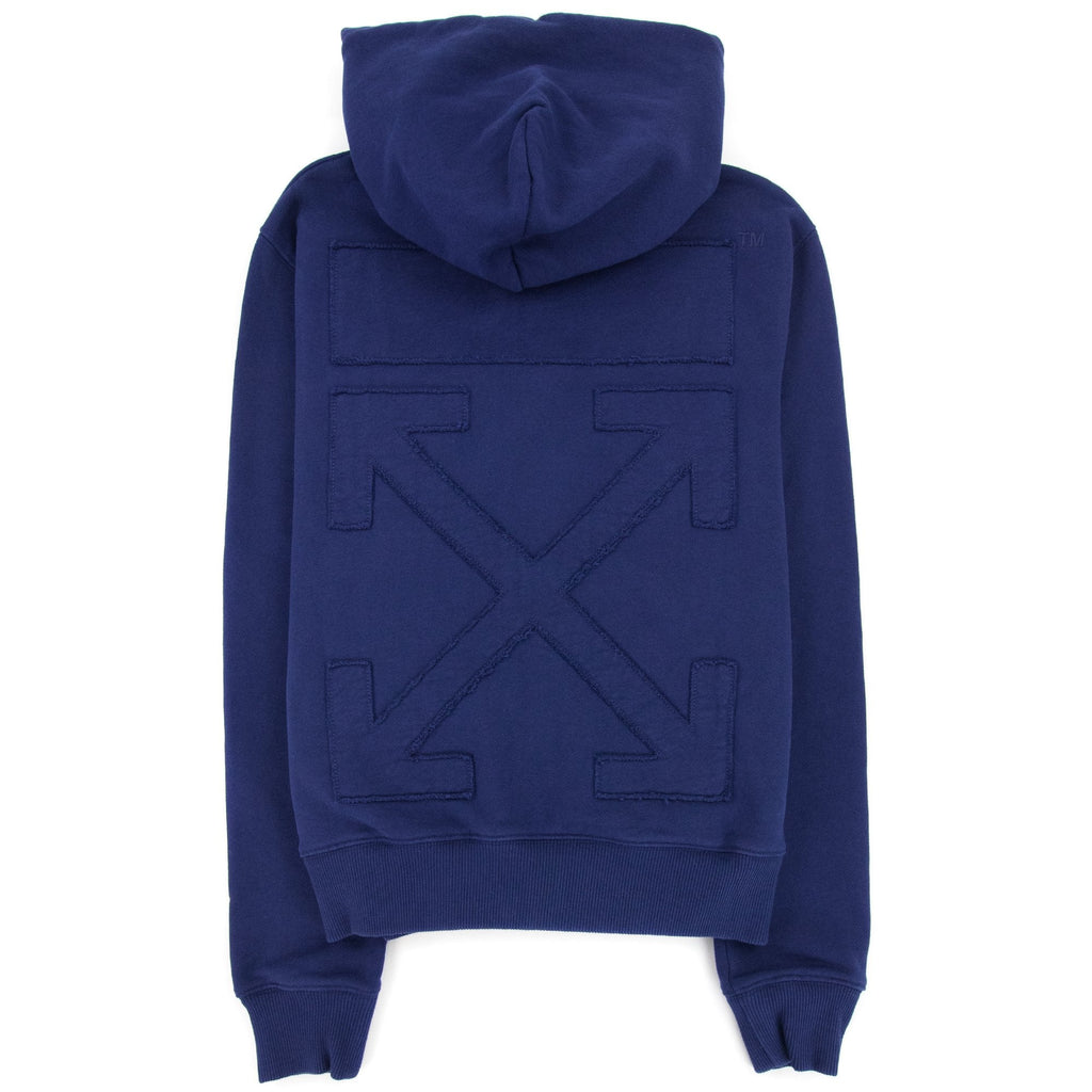 Off White Ow Arrow Logo Slim Zip Up Sweatshirt Blue/white