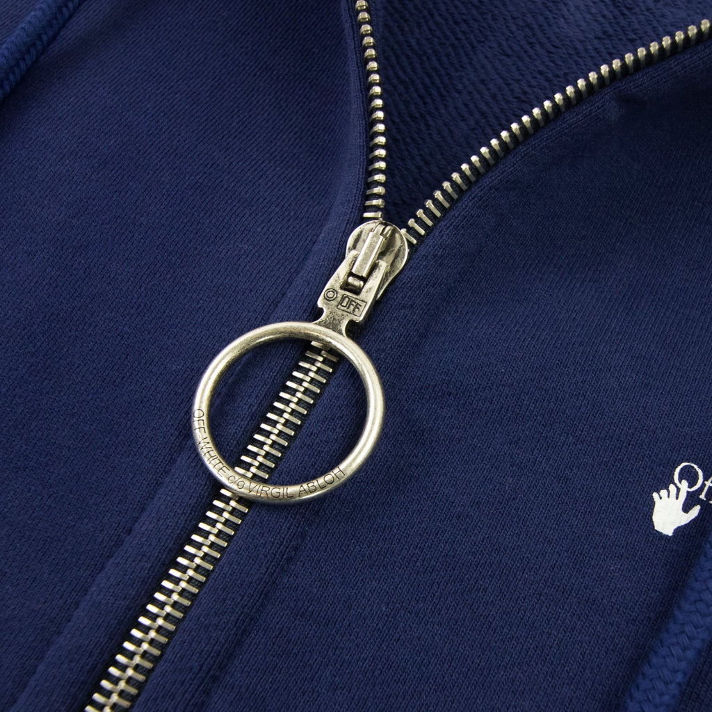 Off White Ow Arrow Logo Slim Zip Up Sweatshirt Blue/white