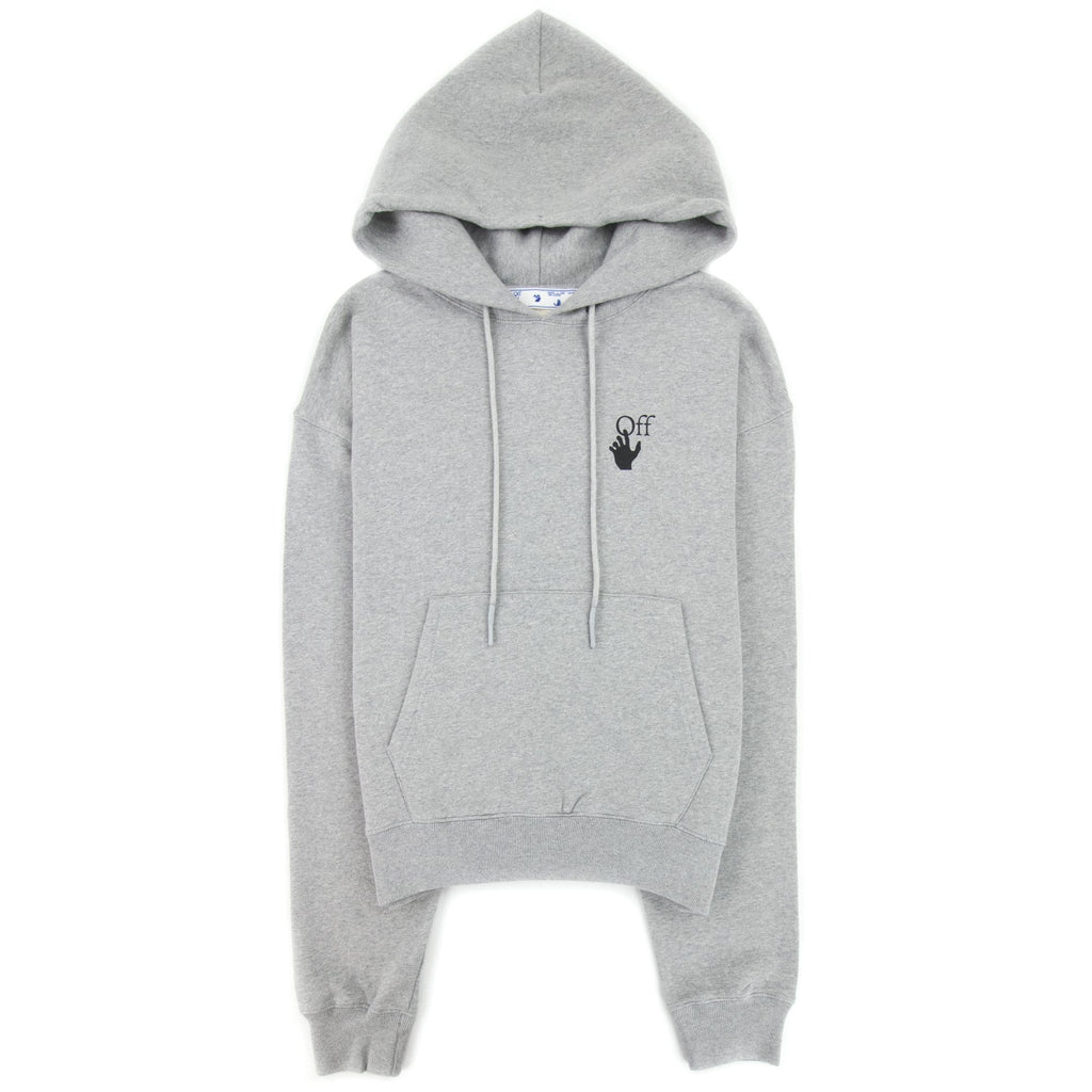Off White Degrade Arrow Over Hoodied Sweatshirt Melange Grey
