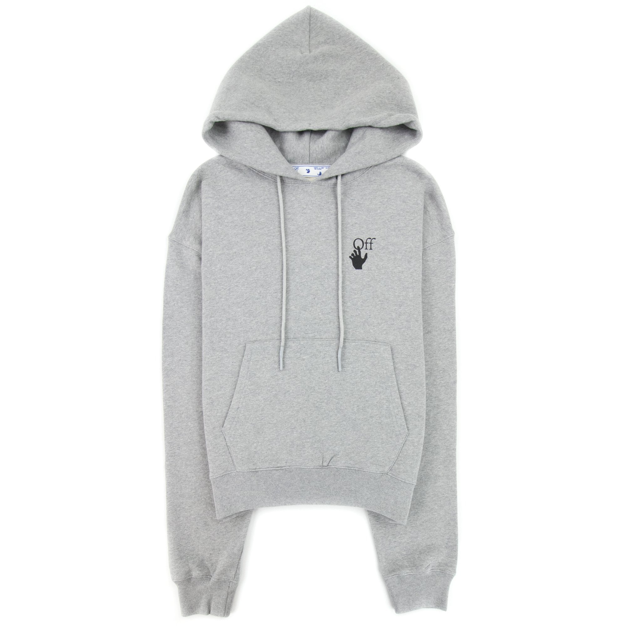 Off White Degrade Arrow Over Hoodied Sweatshirt Melange Grey