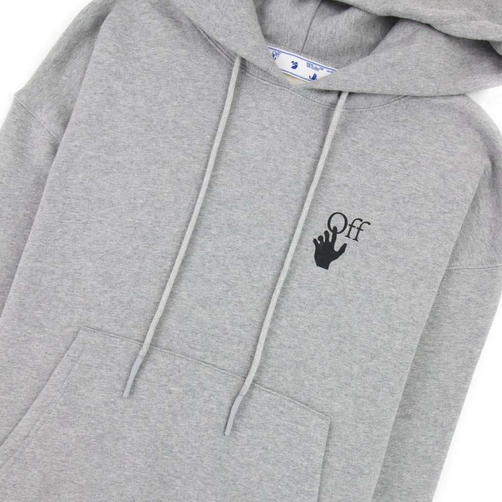 Off White Degrade Arrow Over Hoodied Sweatshirt Melange Grey