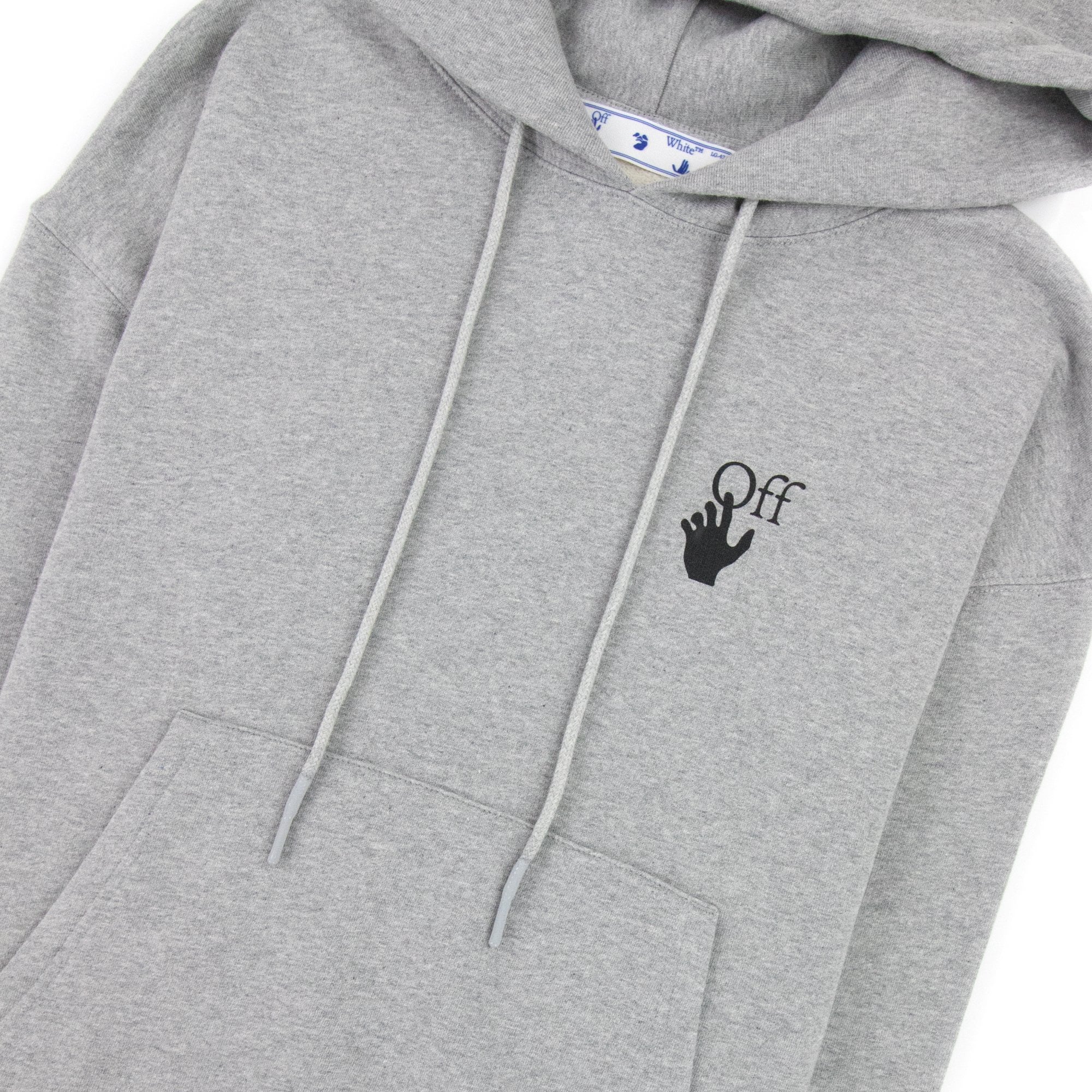 Off White Degrade Arrow Over Hoodied Sweatshirt Melange Grey