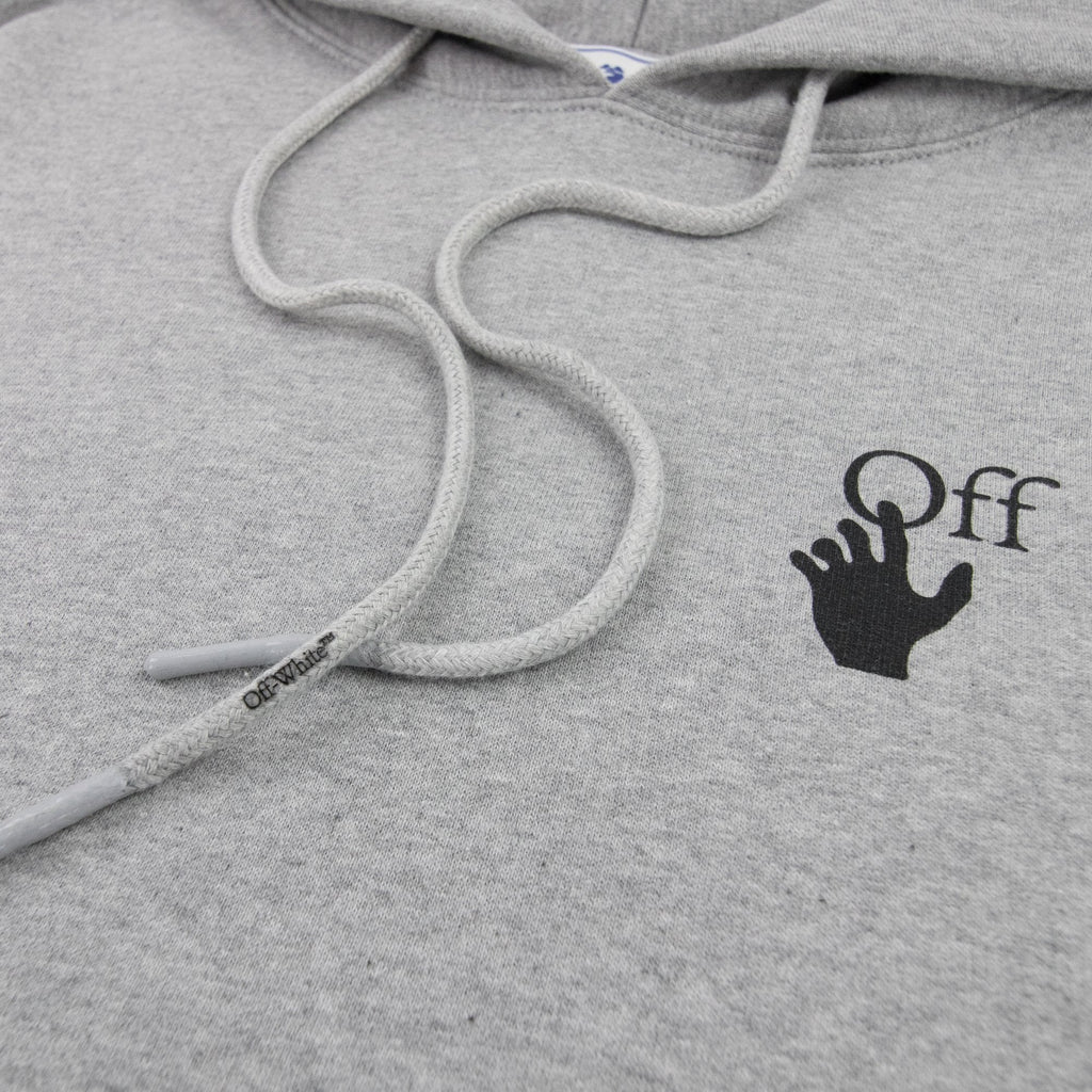 Off White Degrade Arrow Over Hoodied Sweatshirt Melange Grey