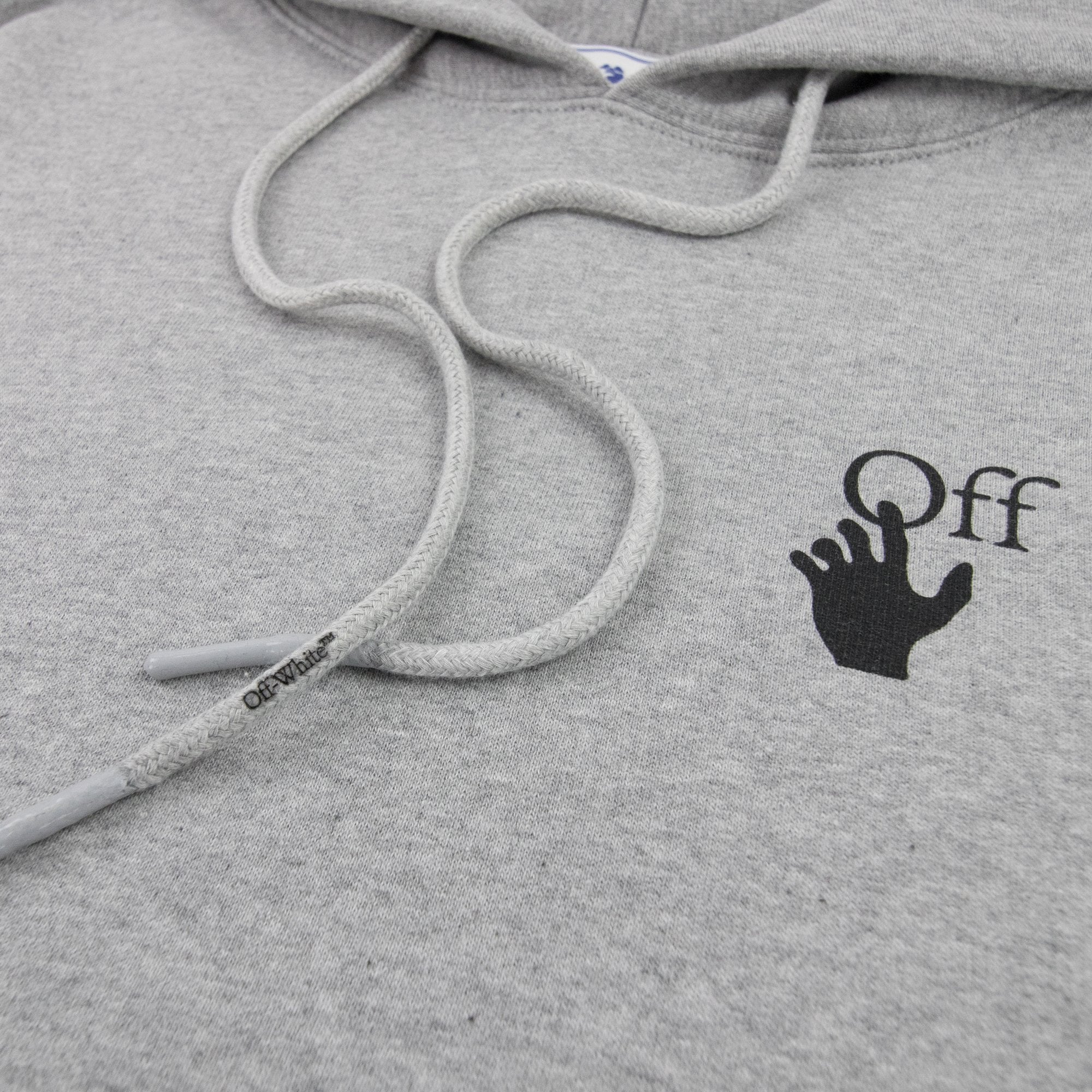 Off White Degrade Arrow Over Hoodied Sweatshirt Melange Grey