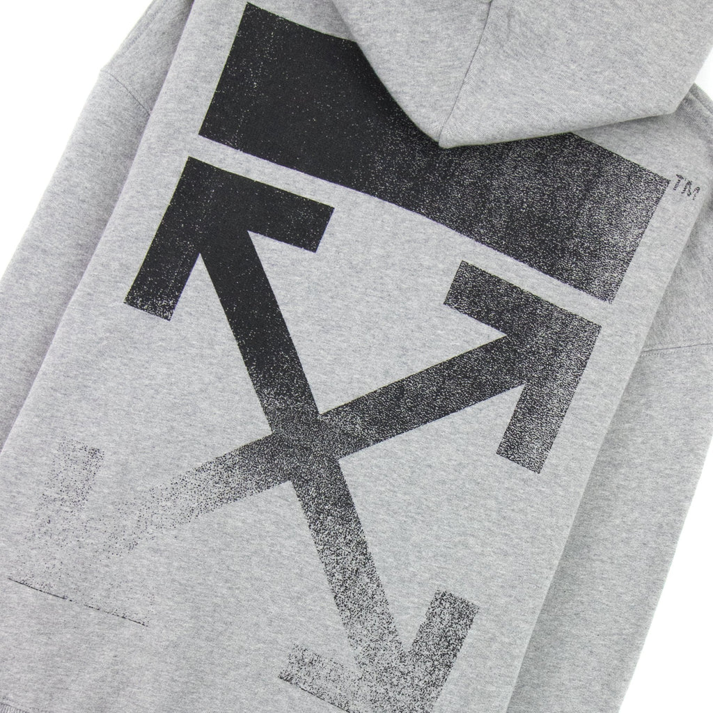 Off White Degrade Arrow Over Hoodied Sweatshirt Melange Grey