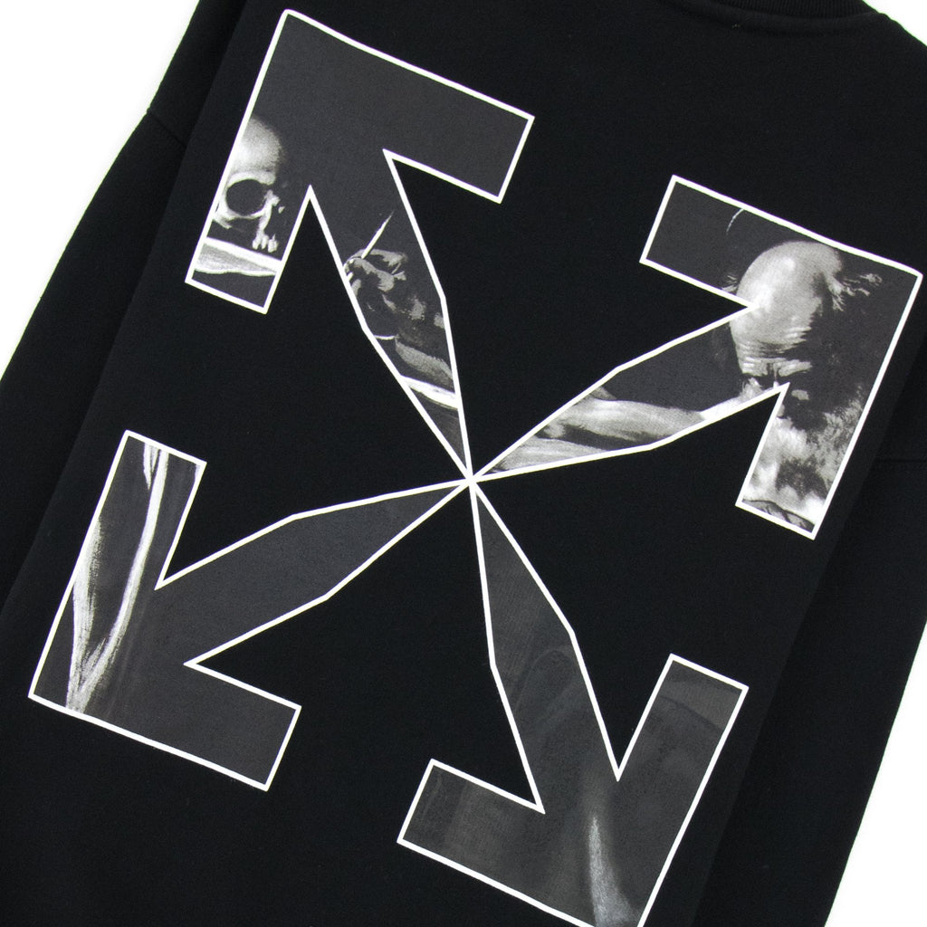 Off White Carav Arrow Skate Crewneck Sweatshirt Black/white