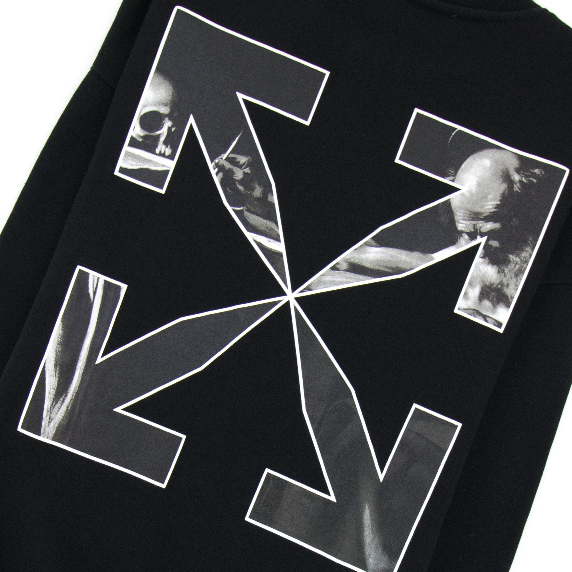 Off White Carav Arrow Skate Crewneck Sweatshirt Black/white