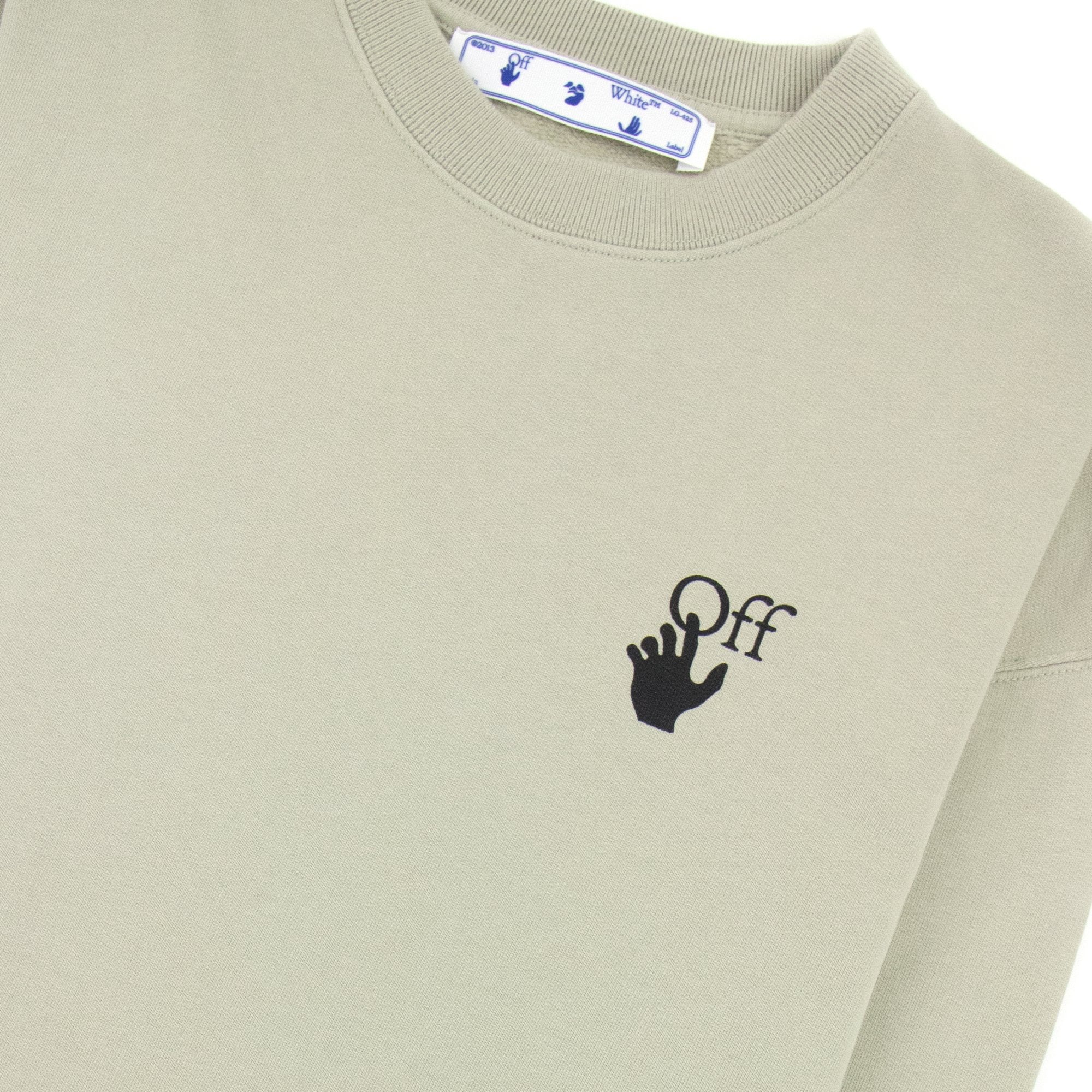 Off White Bubble Arrow Over Crewneck Sweatshirt Stone Grey