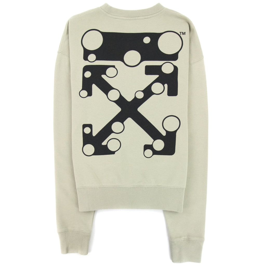 Off White Bubble Arrow Over Crewneck Sweatshirt Stone Grey