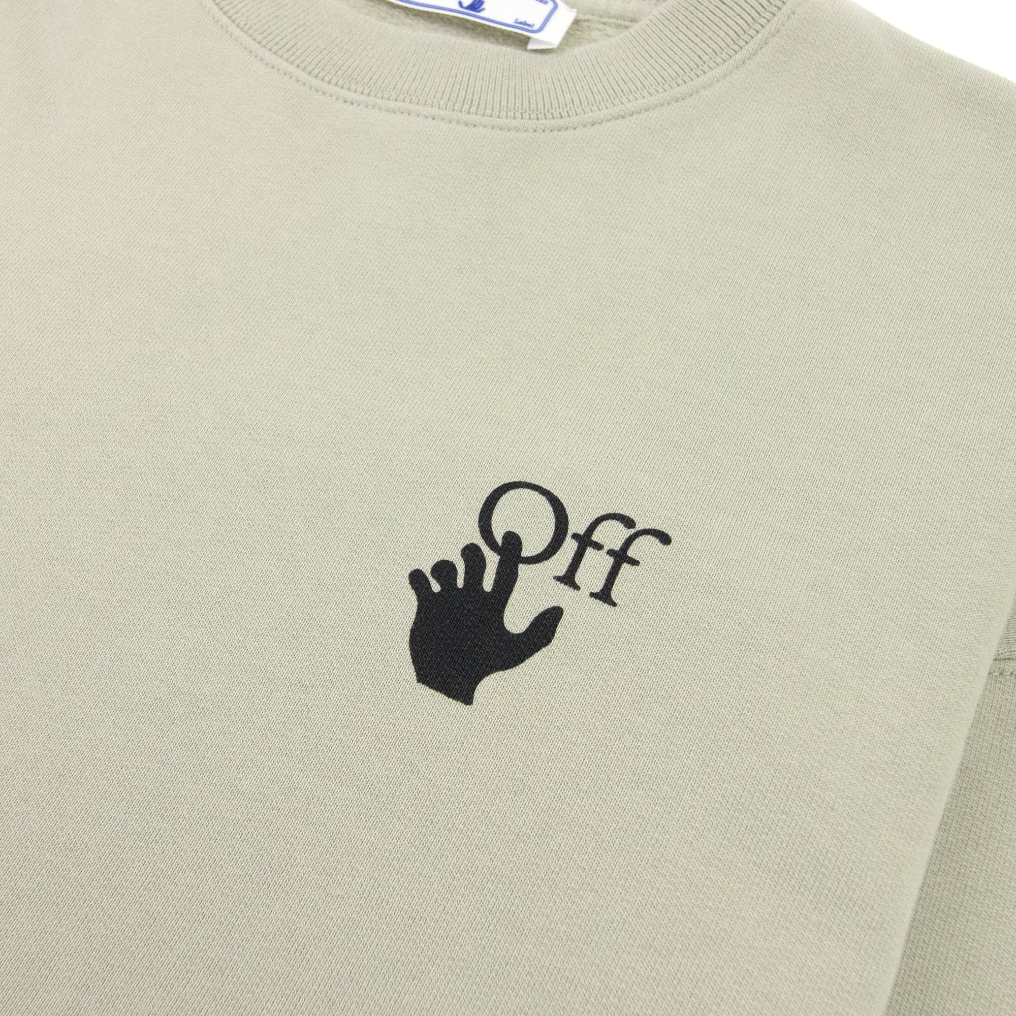 Off White Bubble Arrow Over Crewneck Sweatshirt Stone Grey