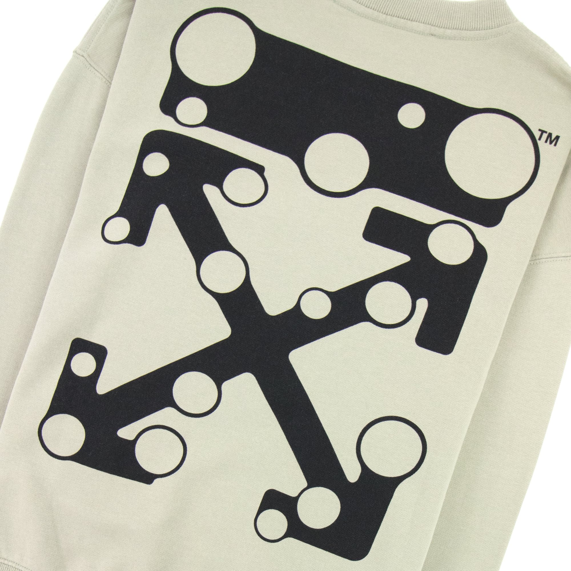 Off White Bubble Arrow Over Crewneck Sweatshirt Stone Grey