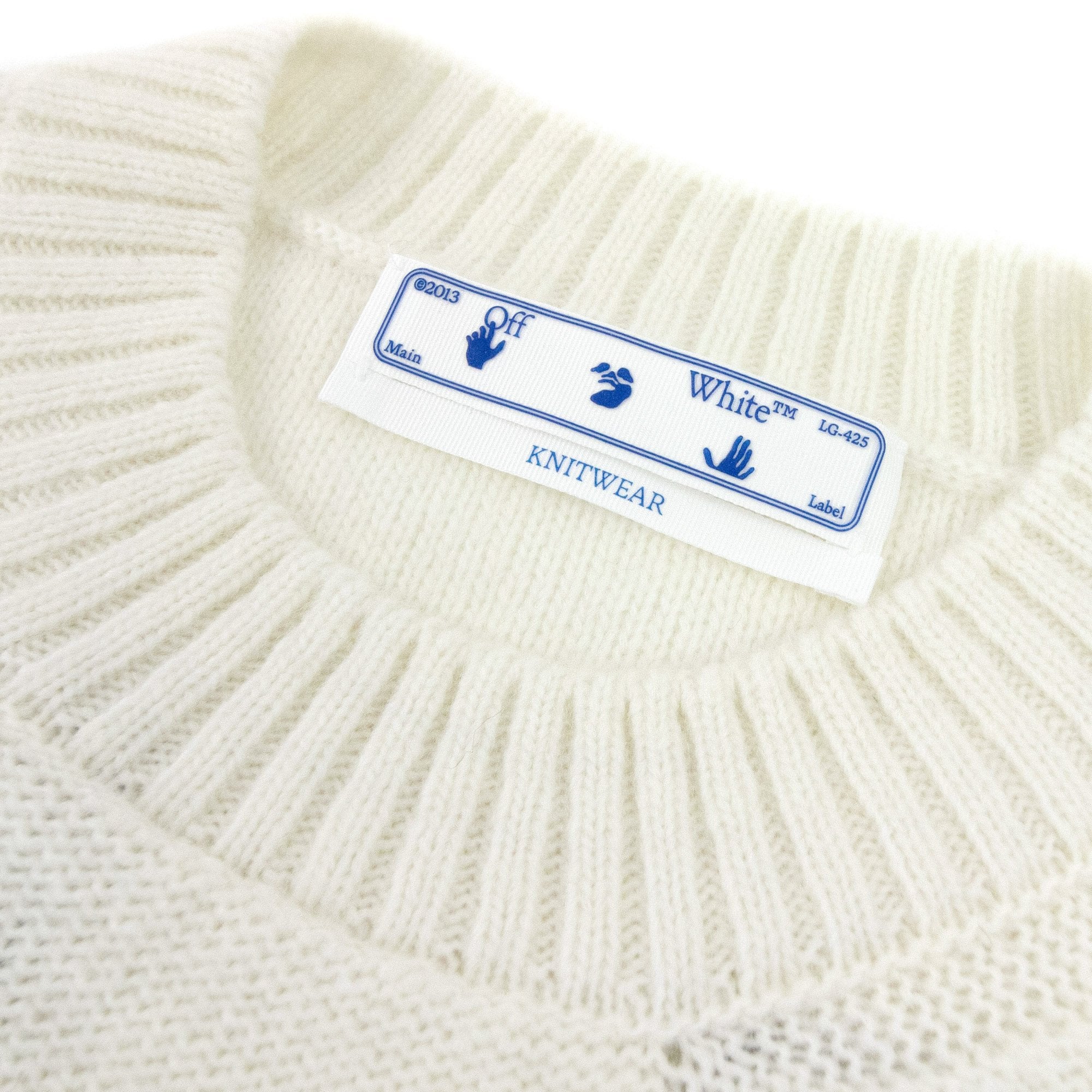 Off White Reverse Arrow Diag Knitted Sweatshirt Tofu/Green