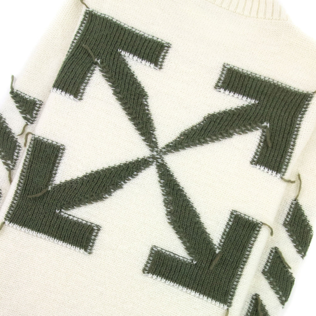 Off White Reverse Arrow Diag Knitted Sweatshirt Tofu/Green
