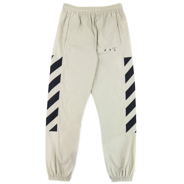 OFF-WHITE DIAG NYLON TRACKPANT ナイロントラックパンツ イージーパンツ オフホワイト OMCJ001F21FAB001 グレー系 M （98195A） Off-White Off White Diag Nylon Track Pants Stone/black - MEN from